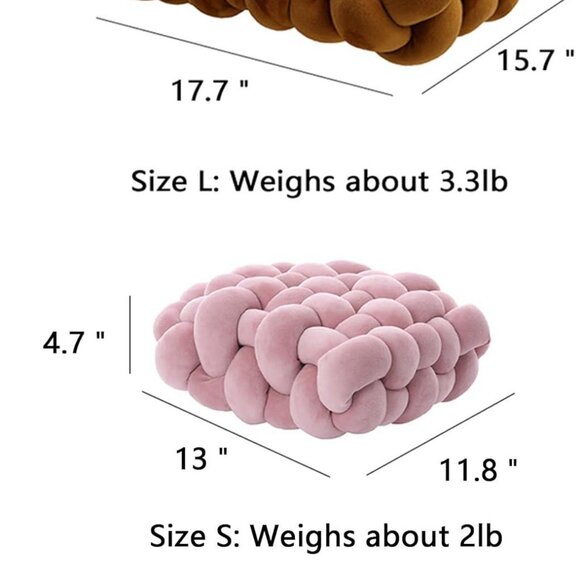 Luxury Home Decor Hand-weave Cushion Wool Knot Throw PillowSmall(13L*11.8W*4.7H) - Picture 8 of 10